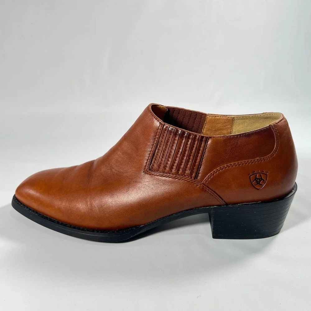 Ariat‎ Sonora 16528 Women's 9.5B Cognac Leather Western Ankle Booties Chelsea
